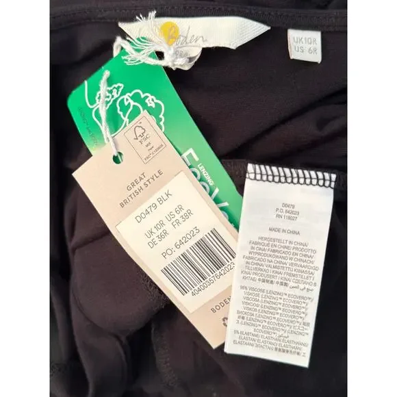 Boden Jersey Mini Tea Dress – Black – Size 6R - Picture 8 of 8